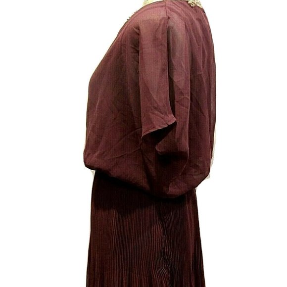 LUSH Plum Dolman Sleeve Open Back Sheath Dress - Picture 5 of 9